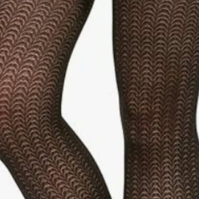 SPANX Love Your Assets, Black, Wishbone Patterned, Shaping Tights